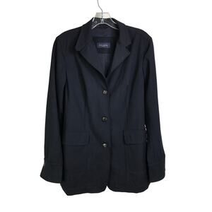 Piazza Sempione Blazer Womens Size 44 Navy Blue 2 Button Cuff Classic Fit‎